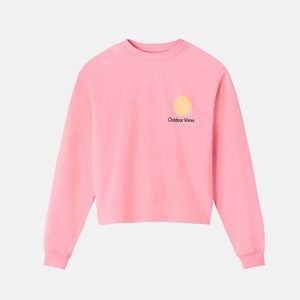 Outdoor Voices Cropped Crewneck - Pink Punch